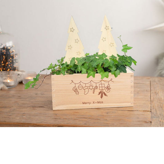 BloomsBox 'Merry Xmas' - houten kerstboompjes - Blooms out of the Box