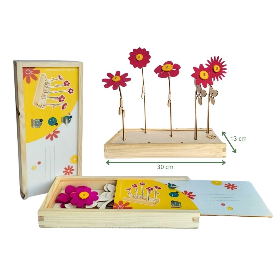 Happy Blooms in- en uitgepakt brievenbuscadeau met maten. 